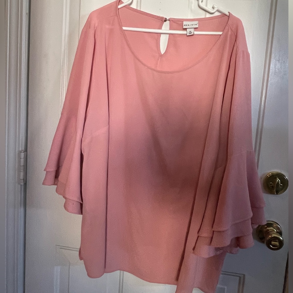 Pink bell-sleeve Blouse